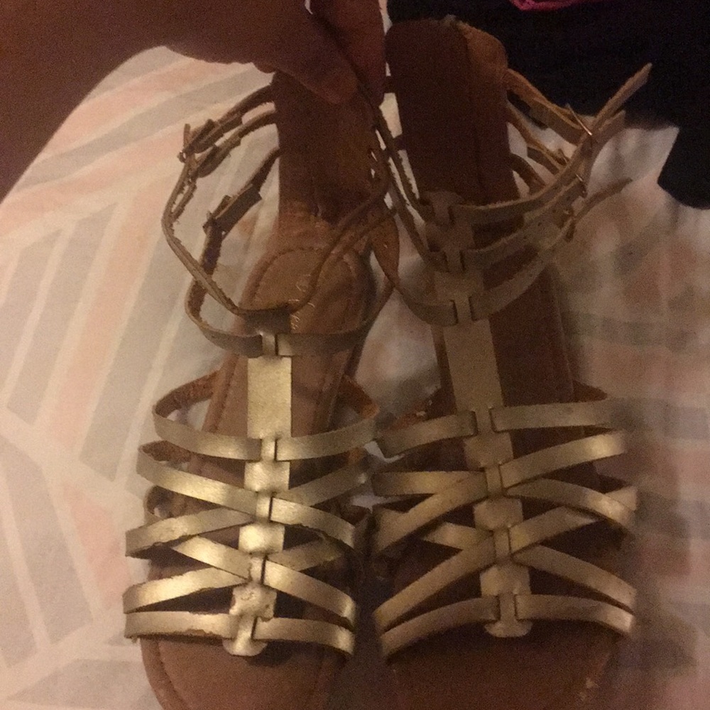Gold gladiator sandals wide width
